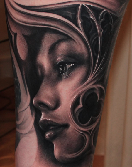 Woman's Face Tattoo Design